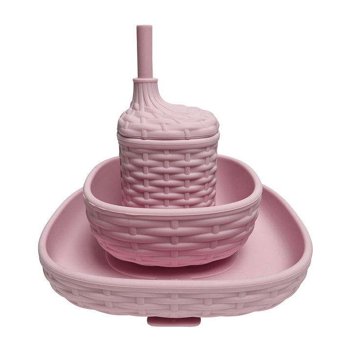 Silicone Rattan Toddler Dinner Set