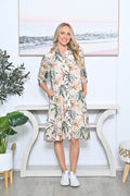 LaMode Green leafy dress