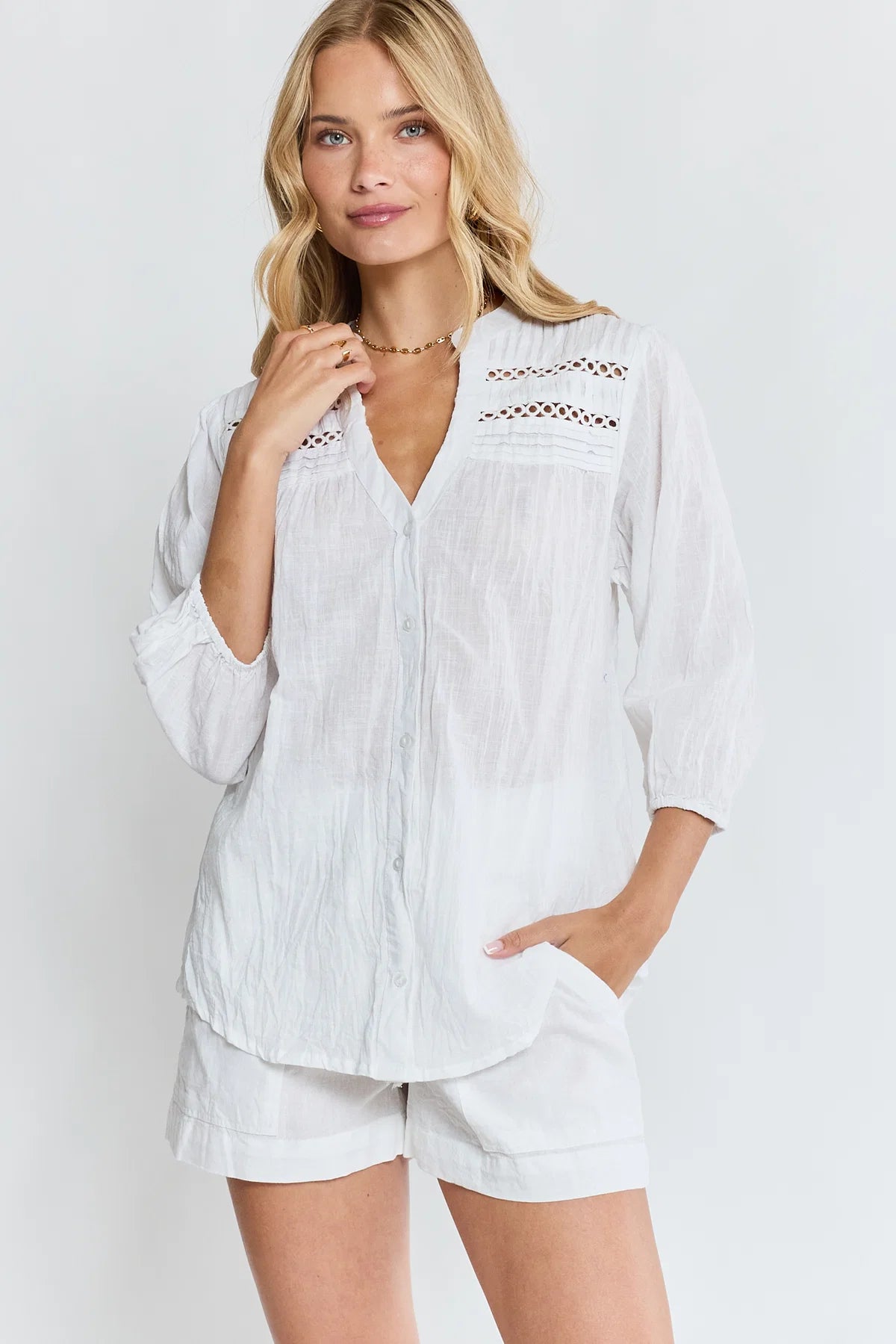 Lulalife Laverne Pin Tuck Top