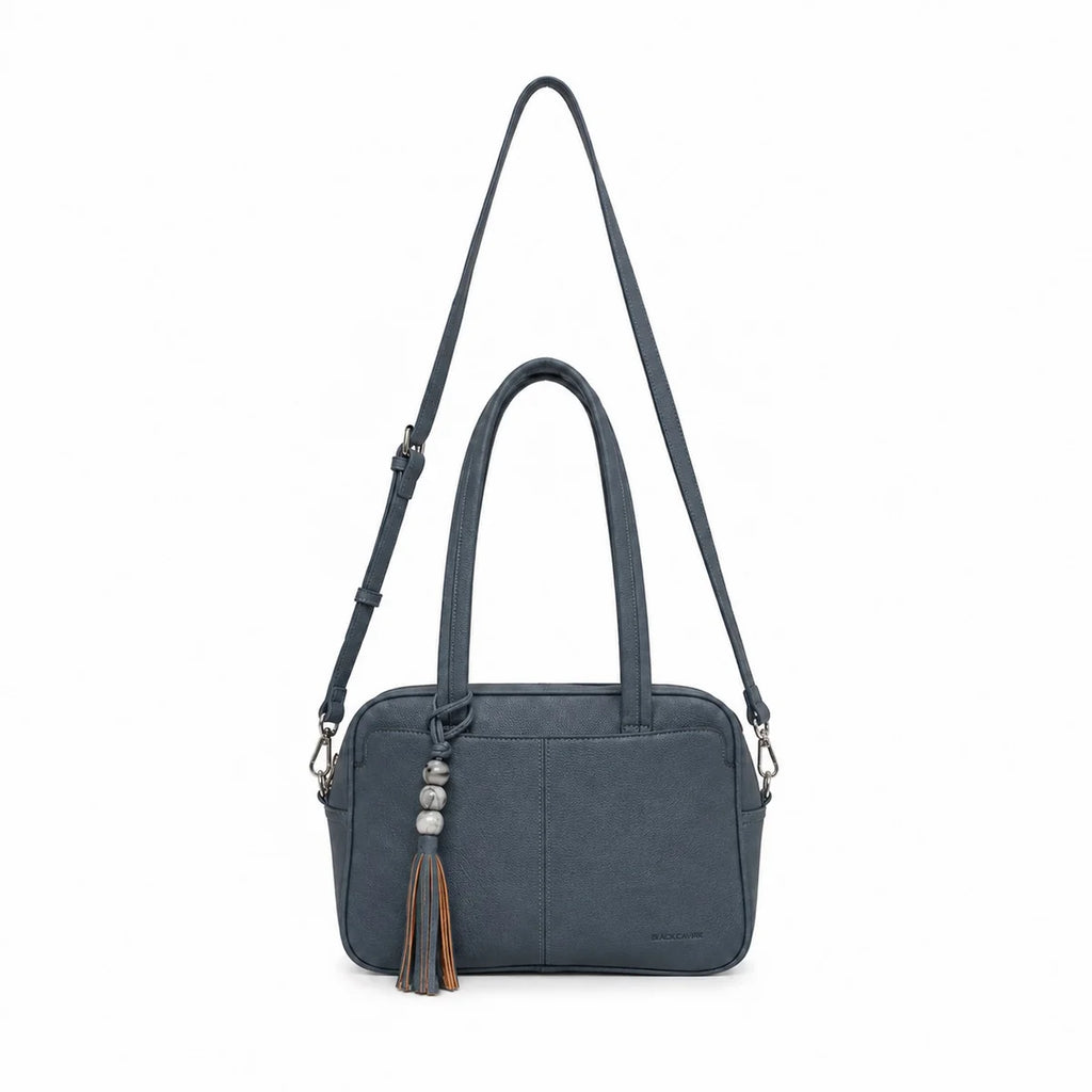 Black Caviar Designs Australia ANGELIQUE GUNMETAL BLUE 2 PIECE BOWLER HANDBAG