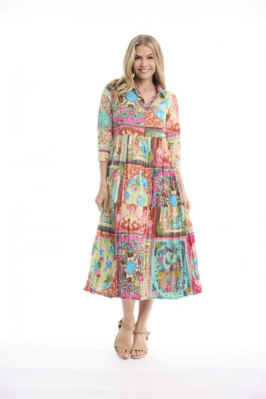 Orientique- Foulard Fleurs Dress Collar Layers