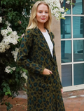 SABA ANIMAL PRINT LONGLINE POCKET CARDIGAN JACKET