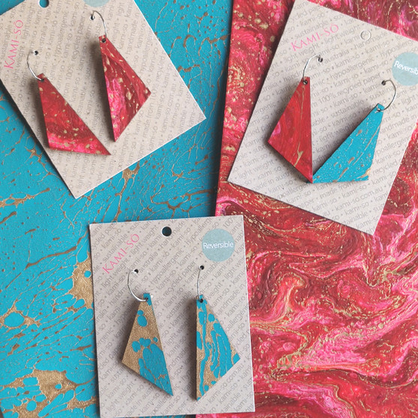 Kami-So Large Triangle Reversible Earrings