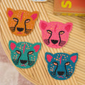 Hand Beaded Cheetah Coasters - set of 4