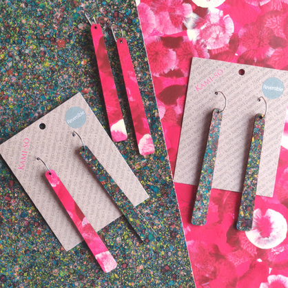 Kami-So Reversible Large paddle earrings