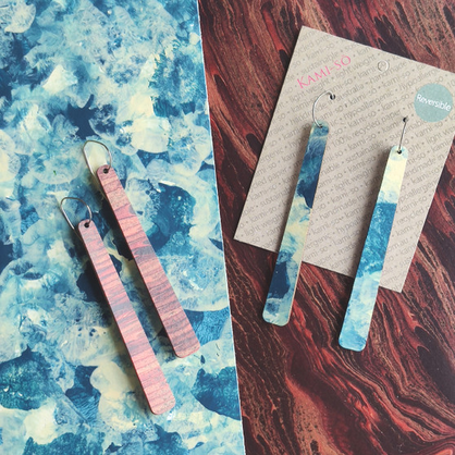 Kami-So Reversible Large paddle earrings